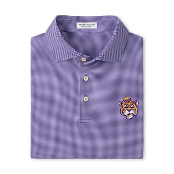 Men's Peter Millar  Purple LSU Tigers Border Performance Jersey Polo