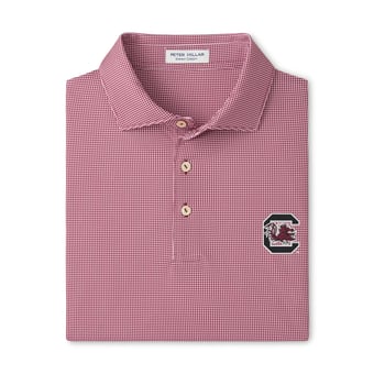Men's Peter Millar  Garnet South Carolina Gamecocks Border Performance Jersey Polo