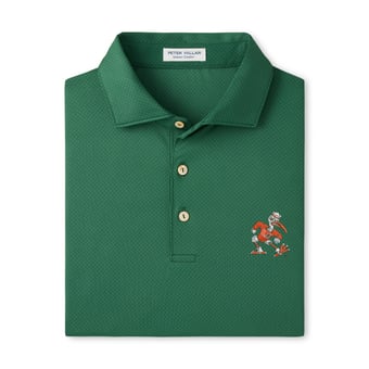 Men's Peter Millar  Green Miami Hurricanes Hugo Performance Jersey Polo