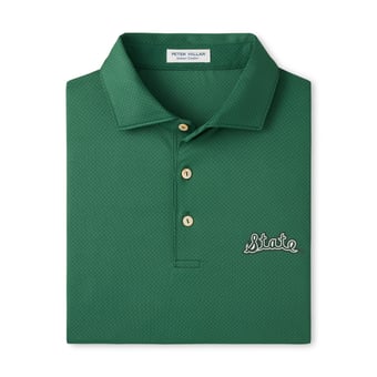 Men's Peter Millar  Green Michigan State Spartans Hugo Performance Jersey Polo