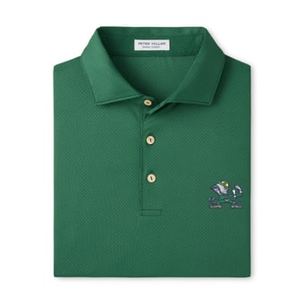 Men's Peter Millar  Green Notre Dame Fighting Irish Hugo Performance Jersey Polo