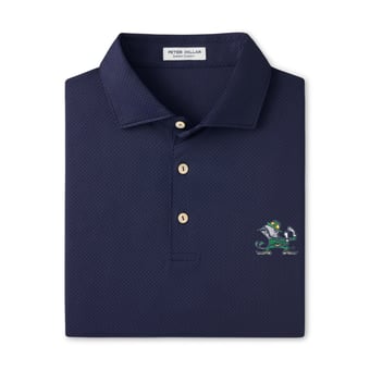 Men's Peter Millar  Navy Notre Dame Fighting Irish Hugo Performance Jersey Polo