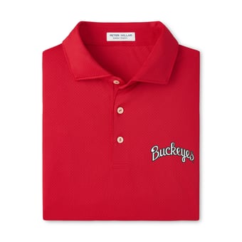 Men's Peter Millar  Scarlet Ohio State Buckeyes Hugo Performance Jersey Polo