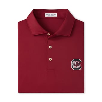 Men's Peter Millar  Garnet South Carolina Gamecocks Hugo Performance Jersey Polo