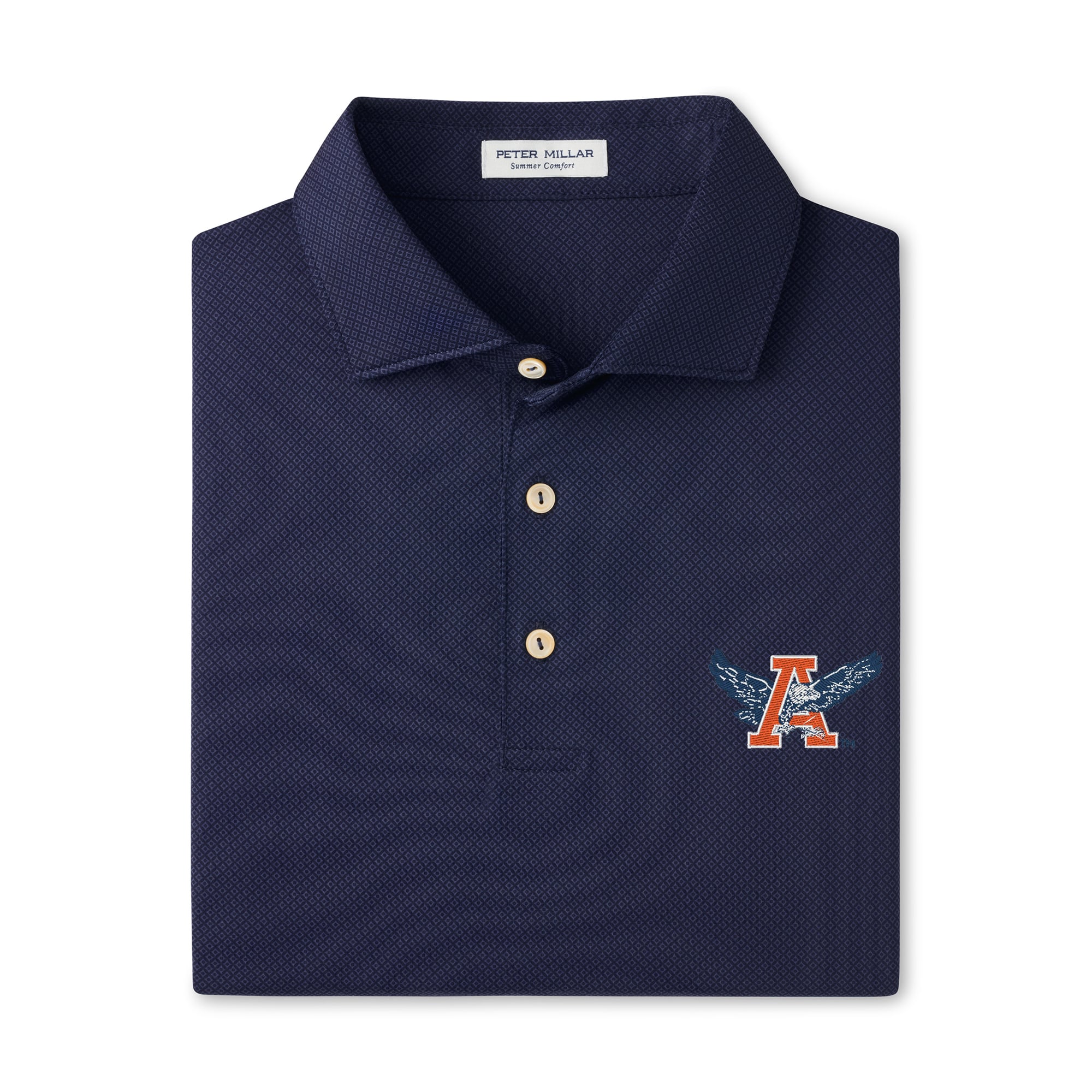 Men's Peter Millar  Navy Auburn Tigers Hugo Performance Jersey Polo