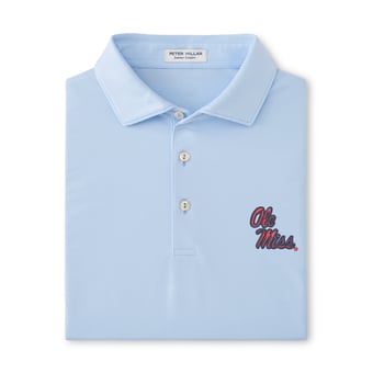 Men's Peter Millar  Light Blue Ole Miss Rebels Jubilee Performance Jersey Polo