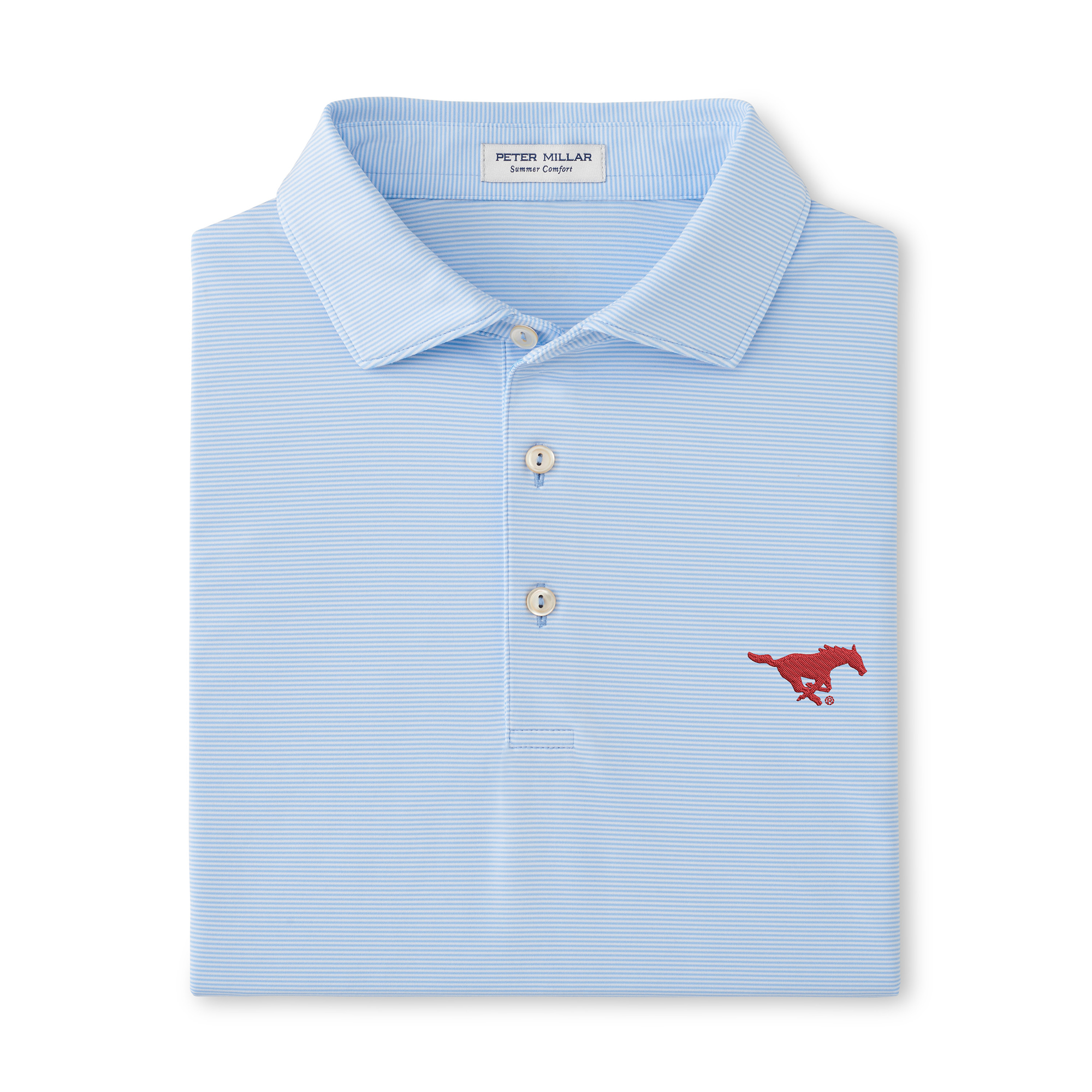 Men's Peter Millar  Light Blue SMU Mustangs Jubilee Performance Jersey Polo
