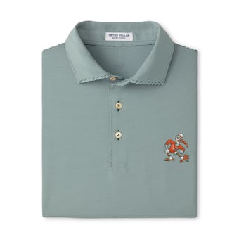 Men's Peter Millar  Green Miami Hurricanes Jubilee Performance Jersey Polo