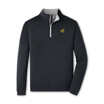 Men's Peter Millar  Black Iowa Hawkeyes Perth Performance Quarter-Zip Pullover