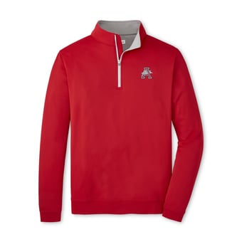 Men's Peter Millar  Cardinal Arkansas Razorbacks Perth Performance Quarter-Zip Pullover