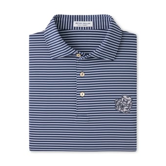 Men's Peter Millar  Navy Michigan Wolverines Tiebreaker Performance Jersey Stripe Polo