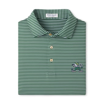 Men's Peter Millar  Green Notre Dame Fighting Irish Tiebreaker Performance Jersey Stripe Polo