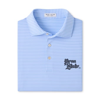 Men's Peter Millar  Light Blue Penn State Nittany Lions Tiebreaker Performance Jersey Stripe Polo