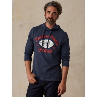 Men's FAHERTY Navy New York Giants Sunwashed Slub Hoodie