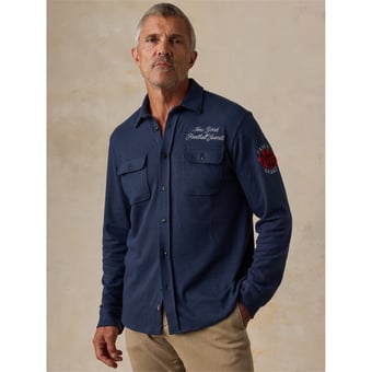 Men's FAHERTY Navy New York Giants Legend Sweater Button-Up Shirt