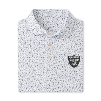 Men's Peter Millar Gray Las Vegas Raiders Kick Off Performance Jersey Polo
