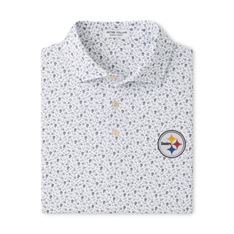Men's Peter Millar Gray Pittsburgh Steelers Kick Off Performance Jersey Polo