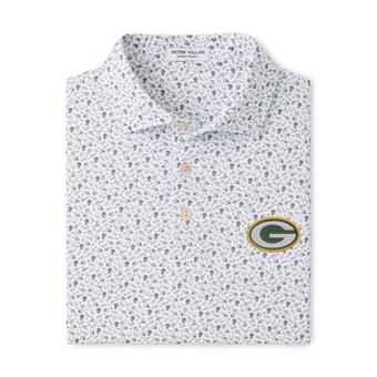 Men's Peter Millar Gray Green Bay Packers Kick Off Performance Jersey Polo