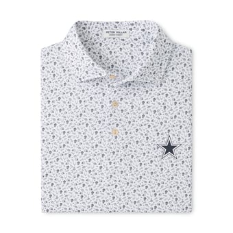 Men's Peter Millar Gray Dallas Cowboys Kick Off Performance Jersey Polo