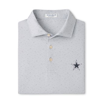 Men's Peter Millar Gray Dallas Cowboys On The Ball Performance Jersey Polo