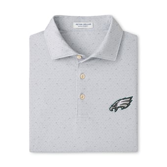 Men's Peter Millar Gray Philadelphia Eagles On The Ball Performance Jersey Polo