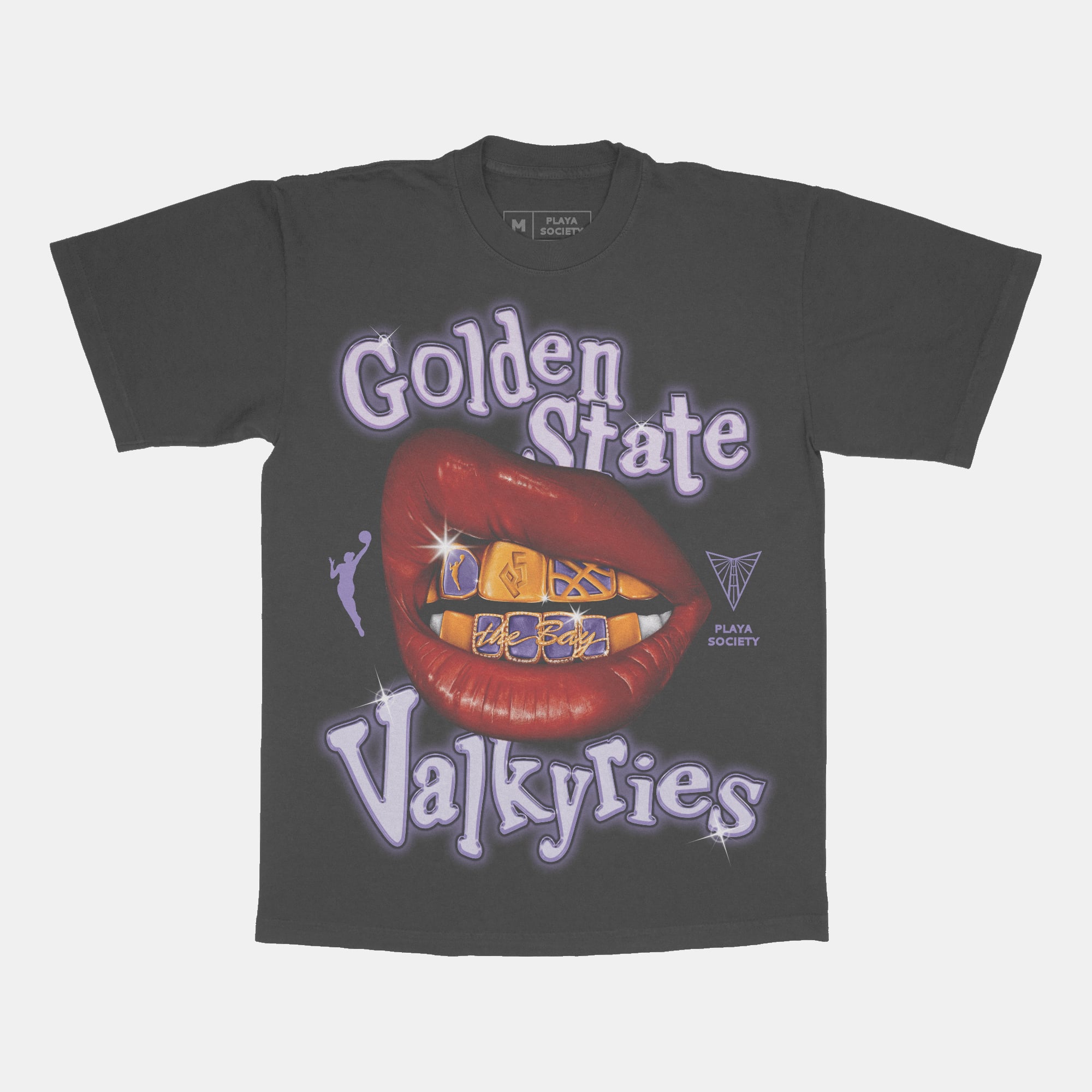 Unisex Playa Society  Black Golden State Valkyries Sketch T-Shirt