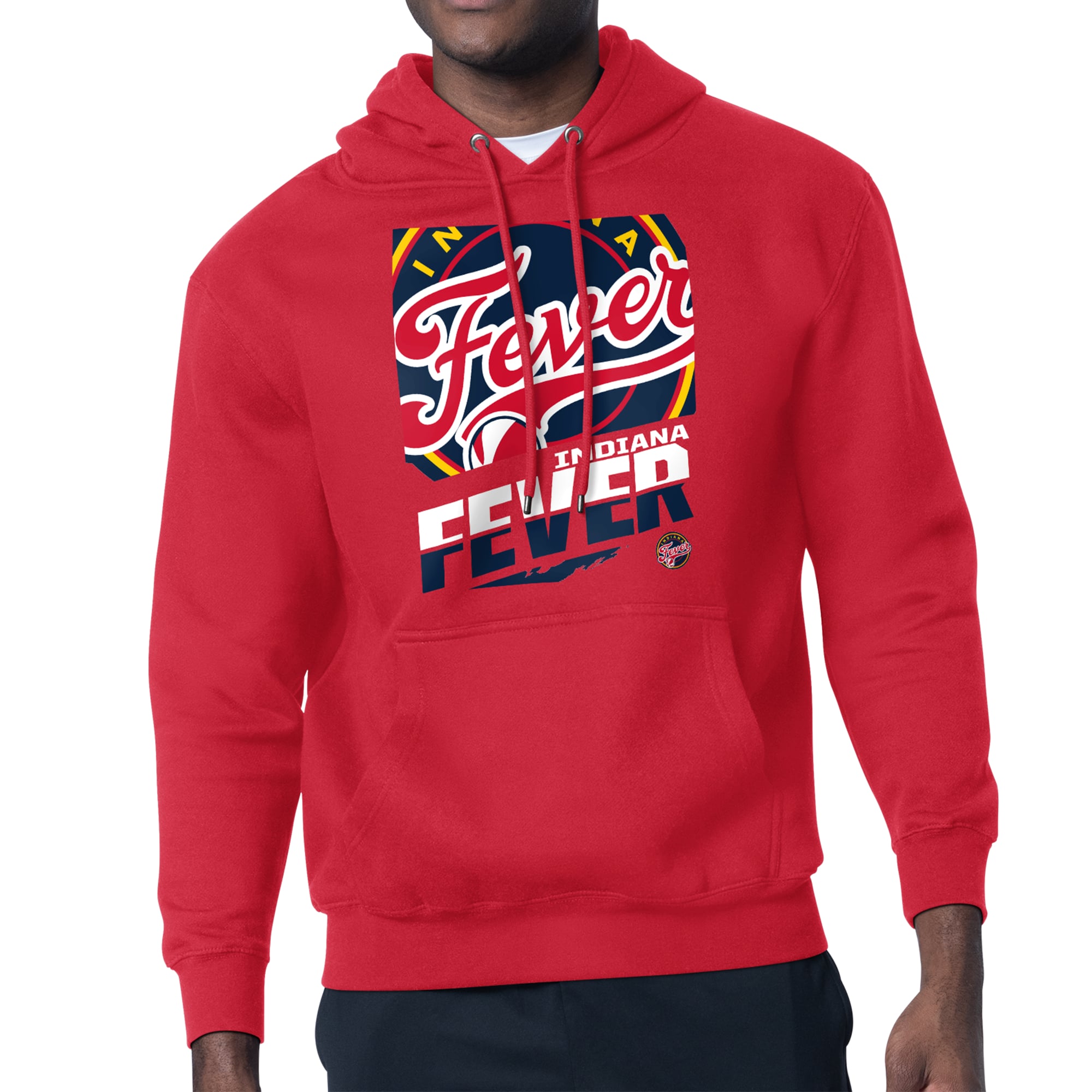 Men's Starter Red Indiana Fever Logo Zoom Graphic Fleece Hoodie