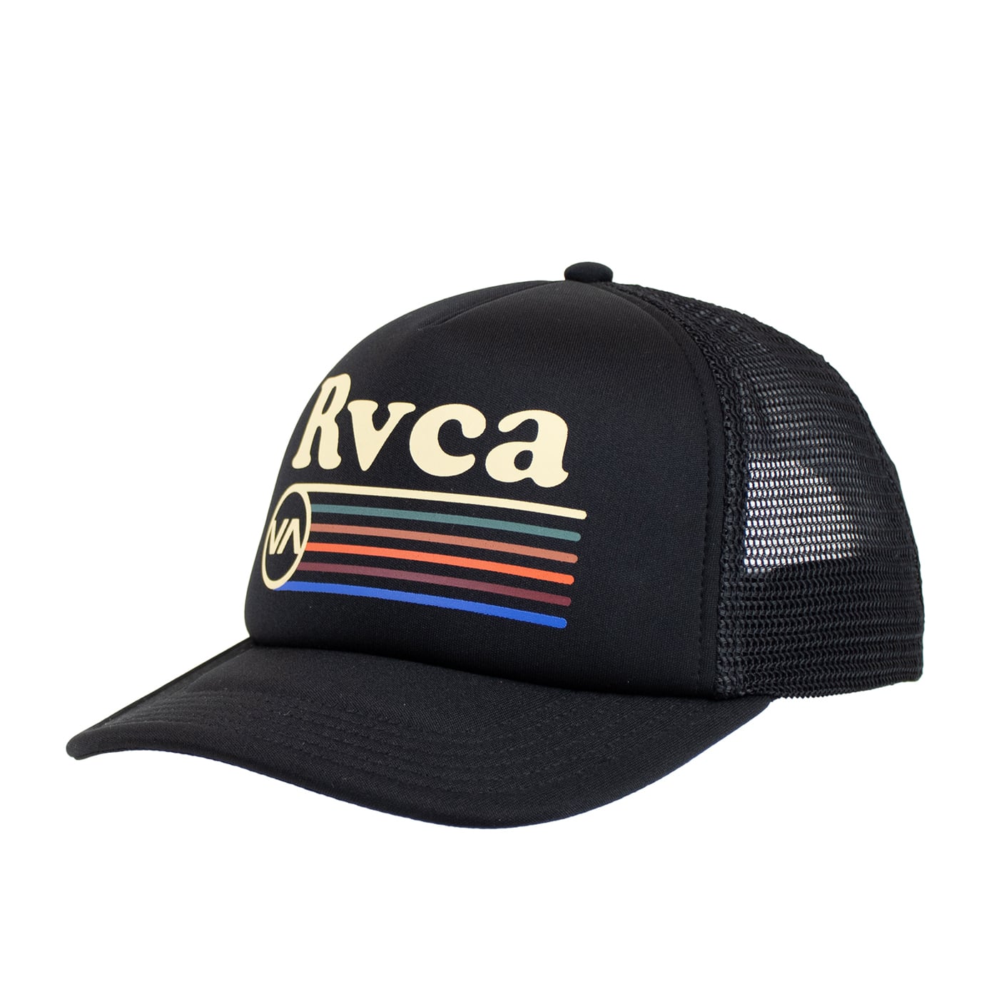 Men's RVCA Black Farrah Foam Mesh Trucker Hat