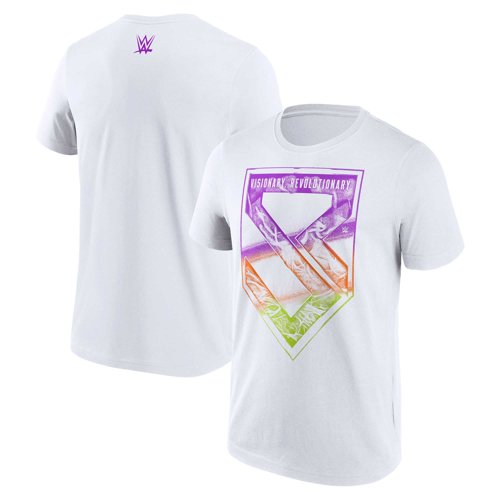 Men's White Seth Rollins Tri-Color Logo T-Shirt