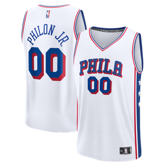 Youth Fanatics Labaron Philon Jr. White Philadelphia 76ers Fast Break Replica Jersey - Association Edition