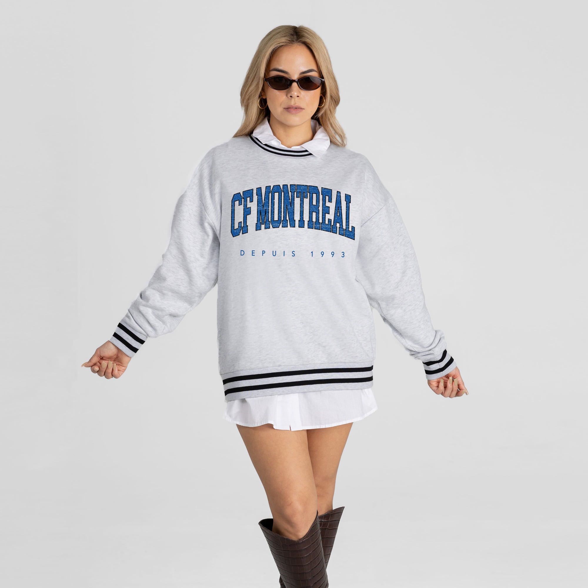 Women's Gameday Couture  Ash CF Montreal Easy Energy Sweatshirt
