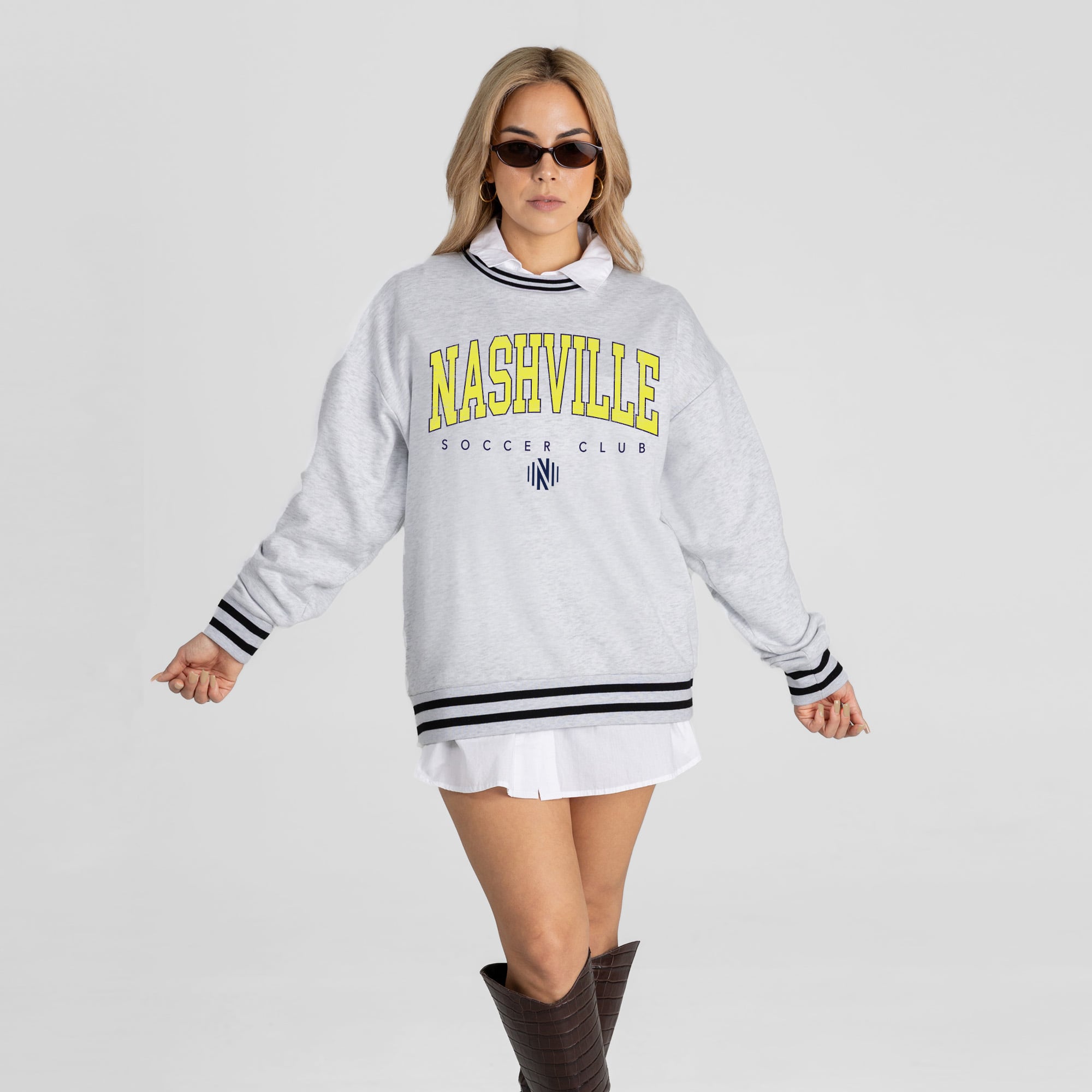Women's Gameday Couture  Ash Nashville SC Easy Energy Sweatshirt