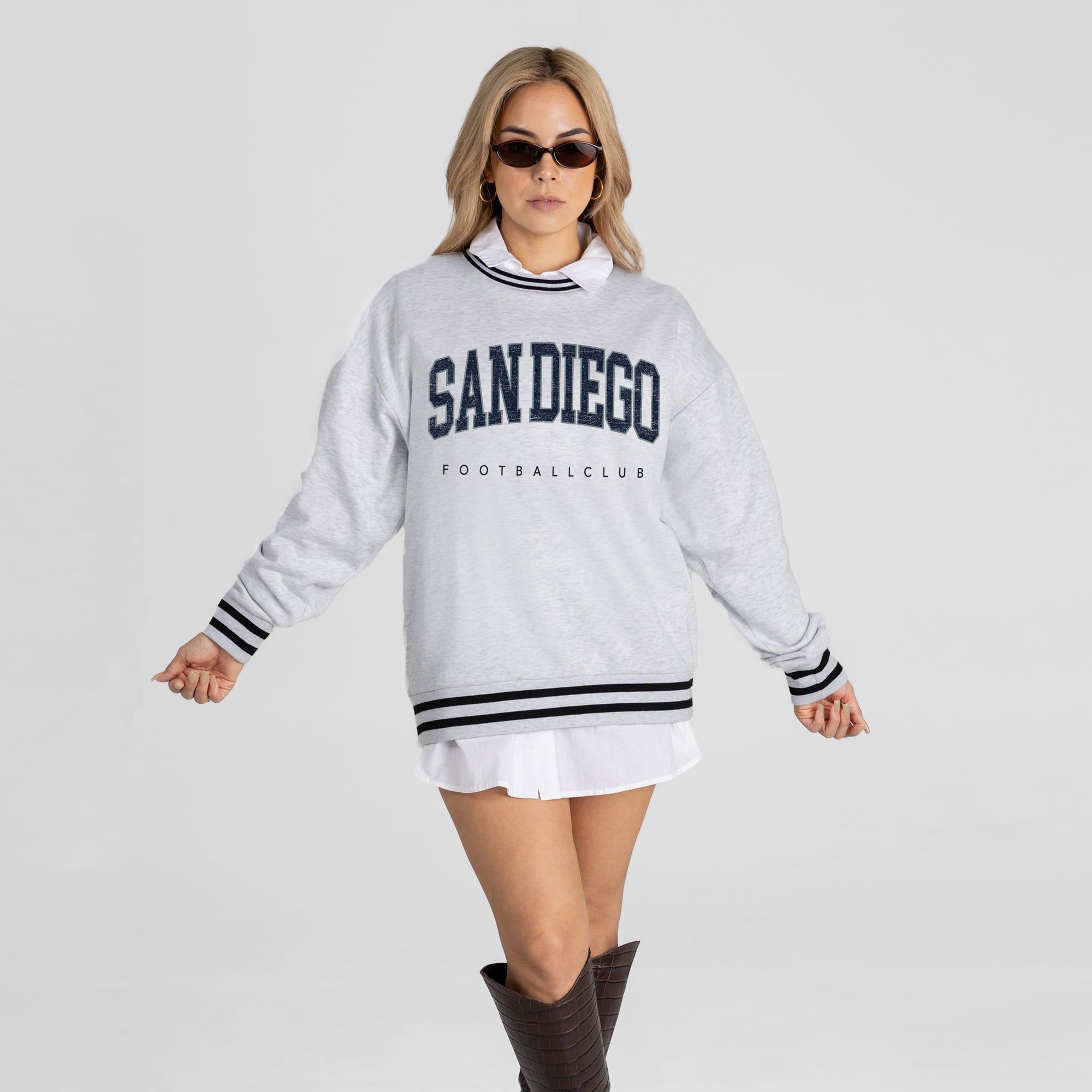 Women's Gameday Couture  Ash San Diego FC Easy Energy Sweatshirt