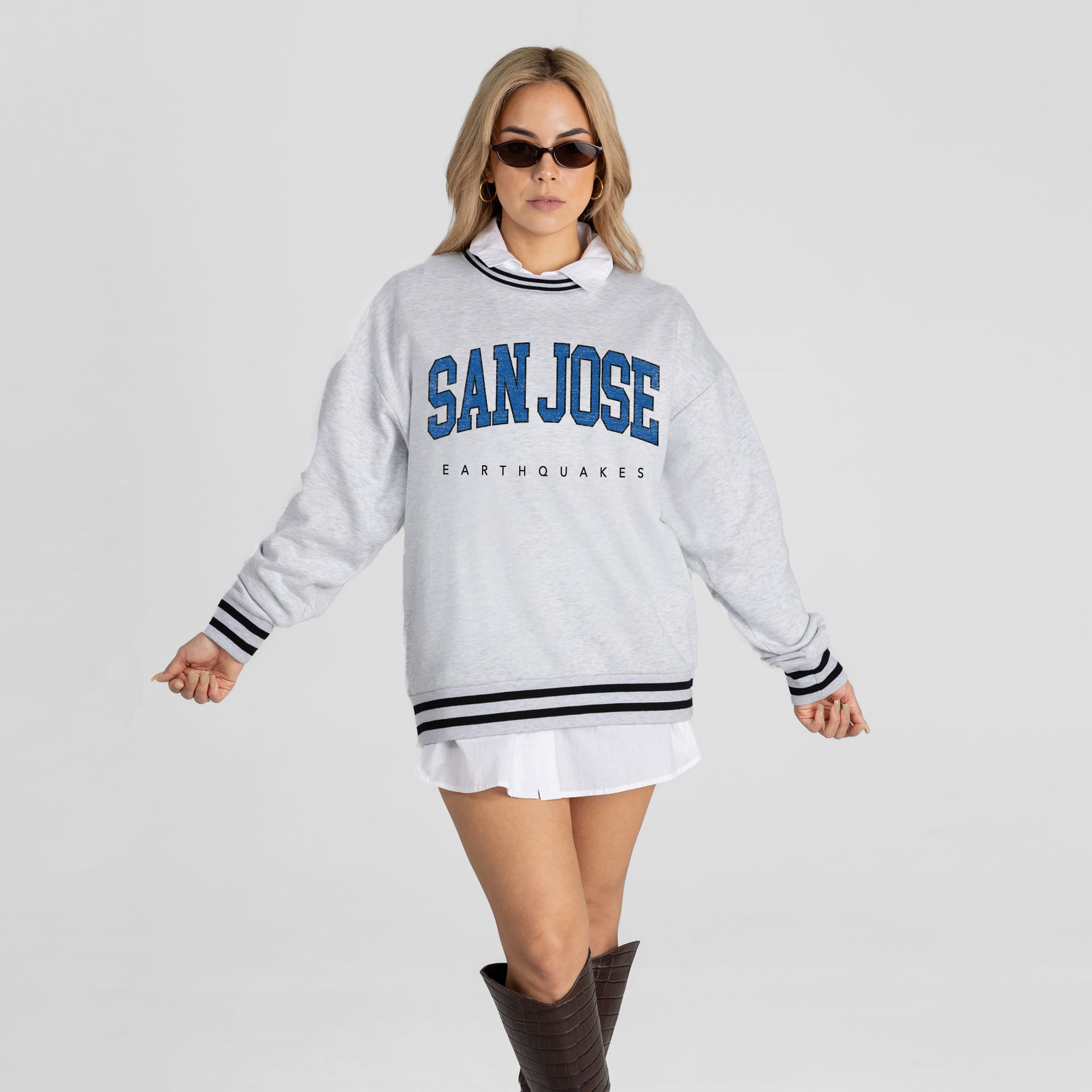Women's Gameday Couture  Ash San Jose Earthquakes Easy Energy Sweatshirt