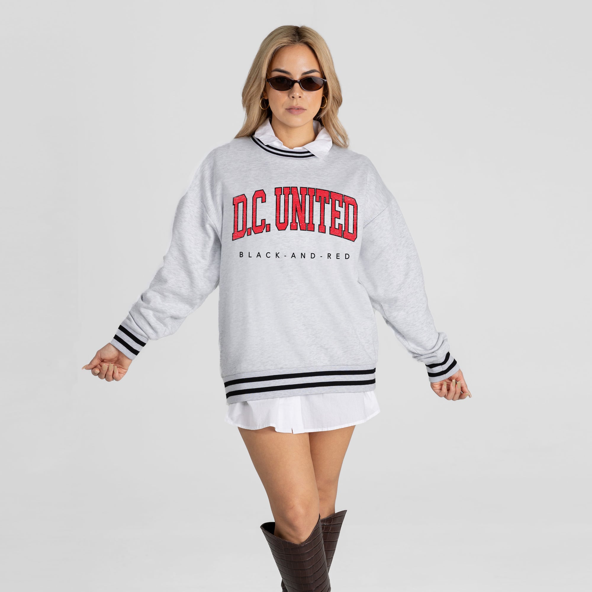Women's Gameday Couture  Ash D.C. United Easy Energy Sweatshirt