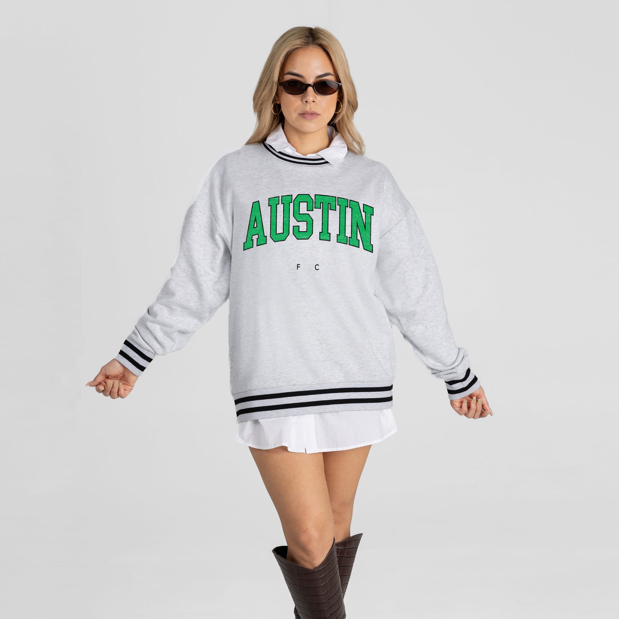 Women's Gameday Couture  Ash Austin FC Easy Energy Sweatshirt