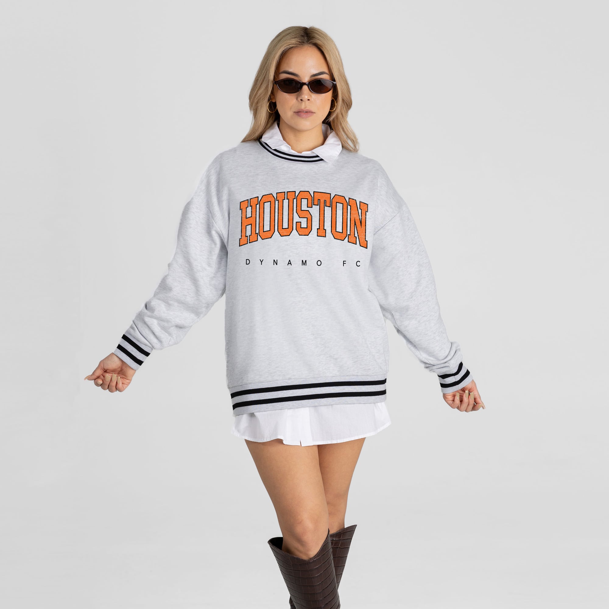 Women's Gameday Couture  Ash Houston Dynamo FC Easy Energy Sweatshirt