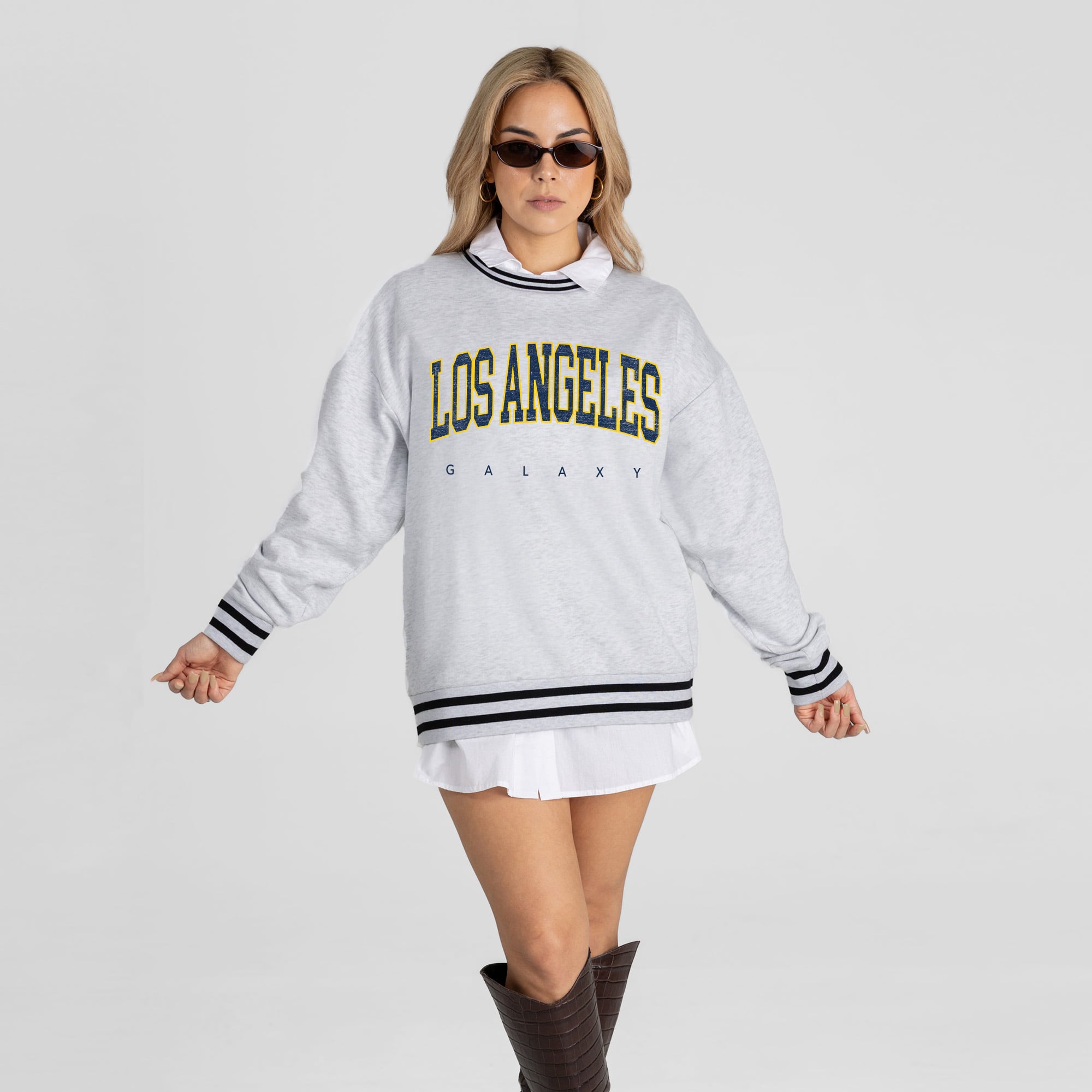 Women's Gameday Couture  Ash LA Galaxy Easy Energy Sweatshirt