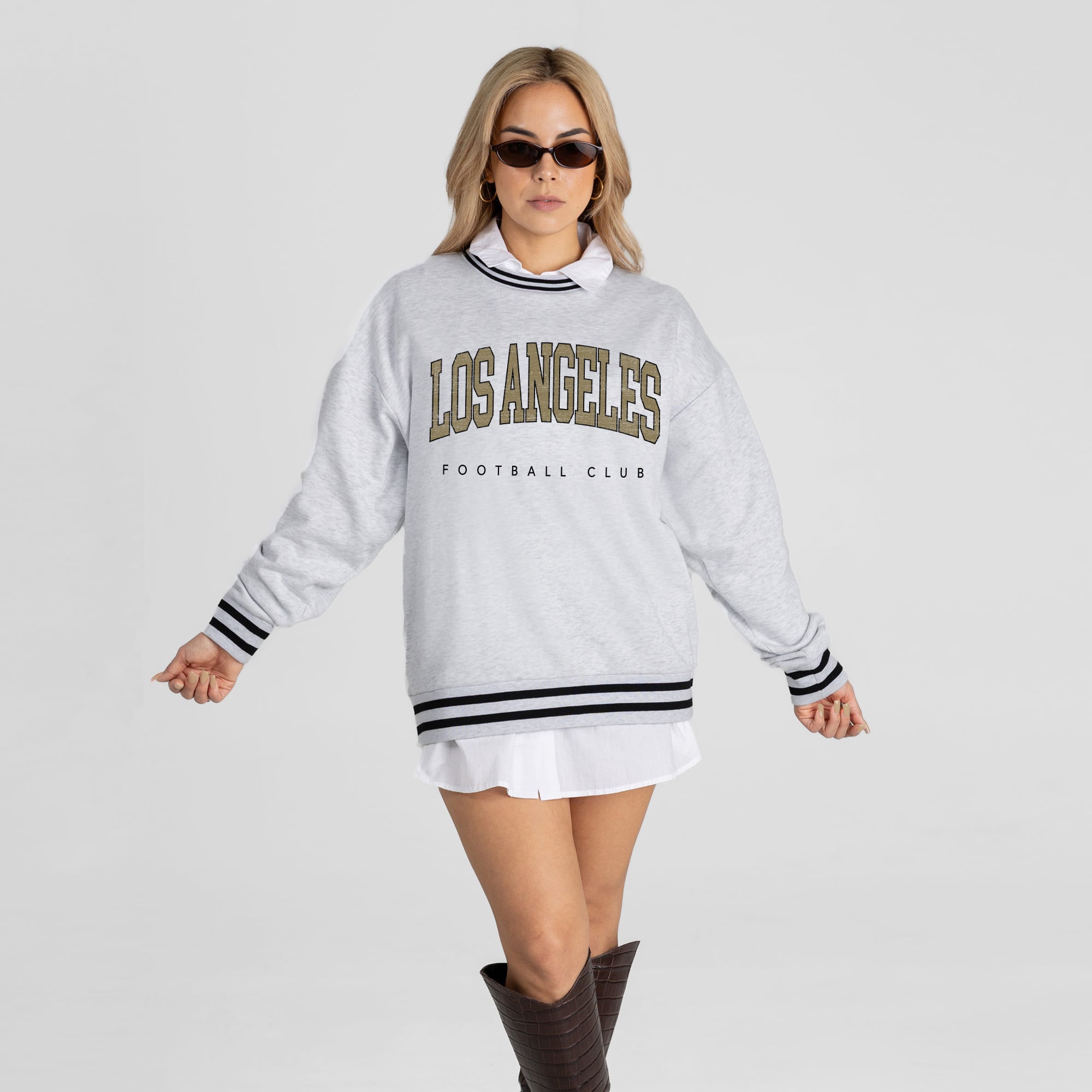 Women's Gameday Couture  Ash LAFC Easy Energy Sweatshirt