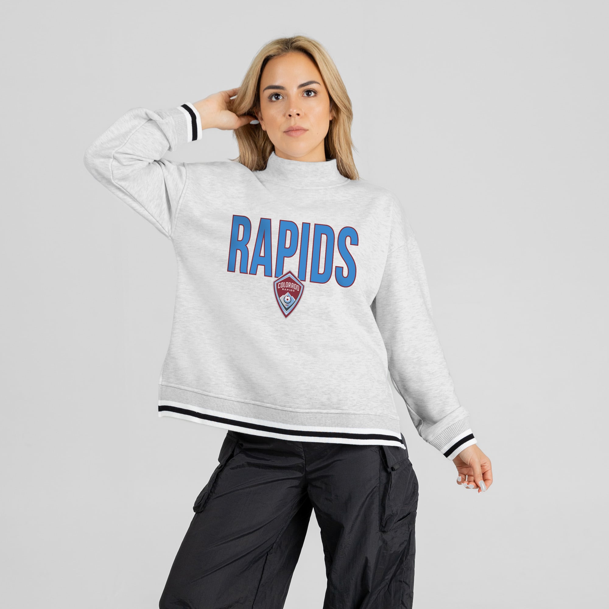 Women's Gameday Couture  Ash Colorado Rapids Rally Point Mock Neck Sweatshirt
