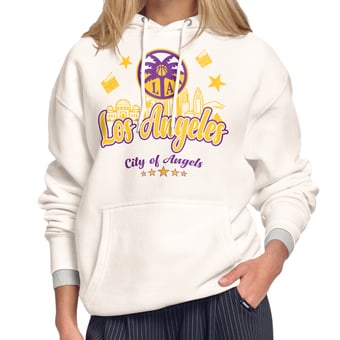 Women's Starter White Los Angeles Sparks City Slogan Fleece Hoodie