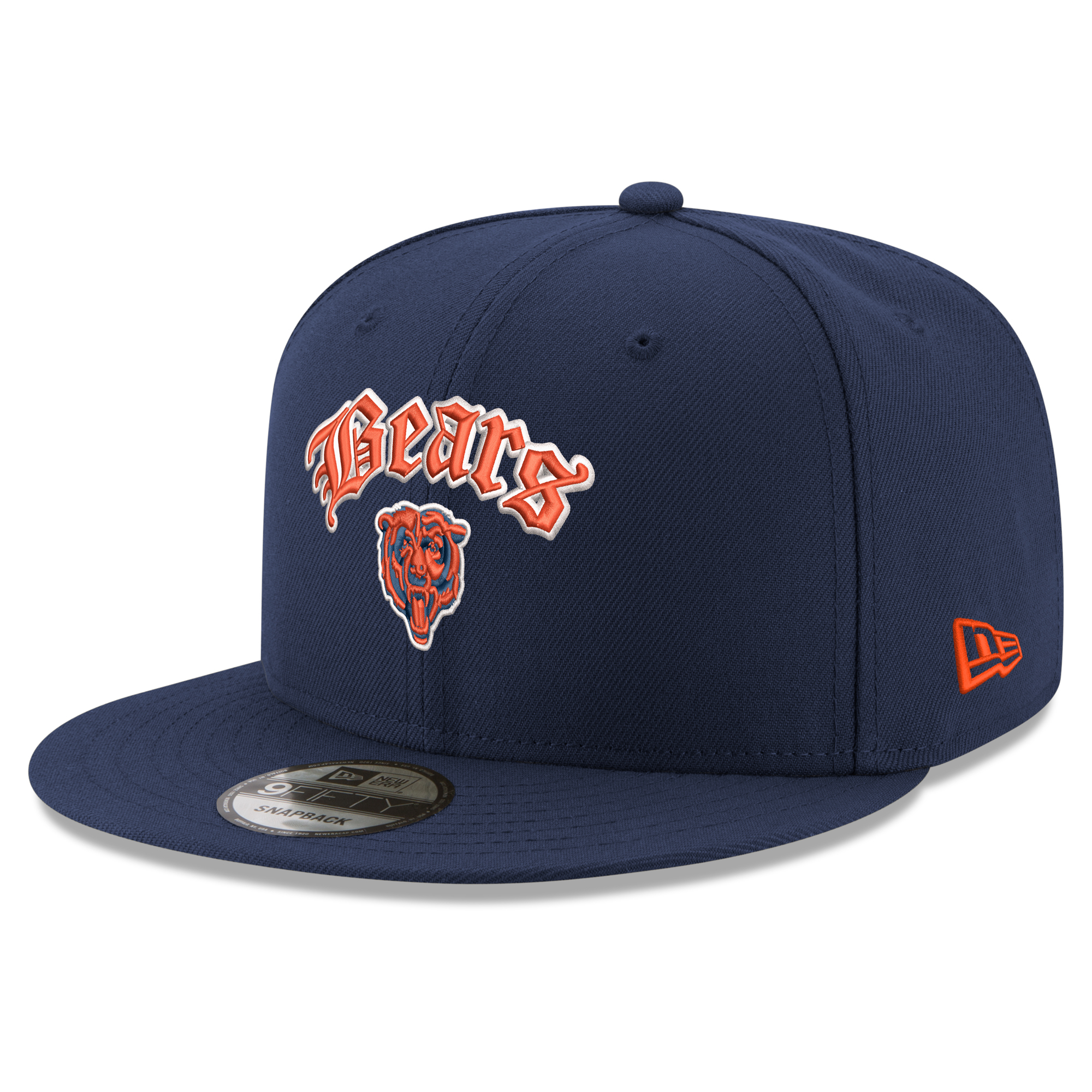 Men's New Era Navy Chicago Bears Hispanic Heritage Gothic 9FIFTY Snapback Hat