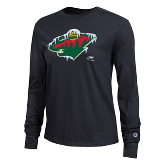 Women's Champion Black Minnesota Wild Frozen Long Sleeve T-Shirt