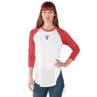 Women's G-III 4Her by Carl Banks  White Texas Rangers All Star 3/4-Sleeve Raglan T-Shirt
