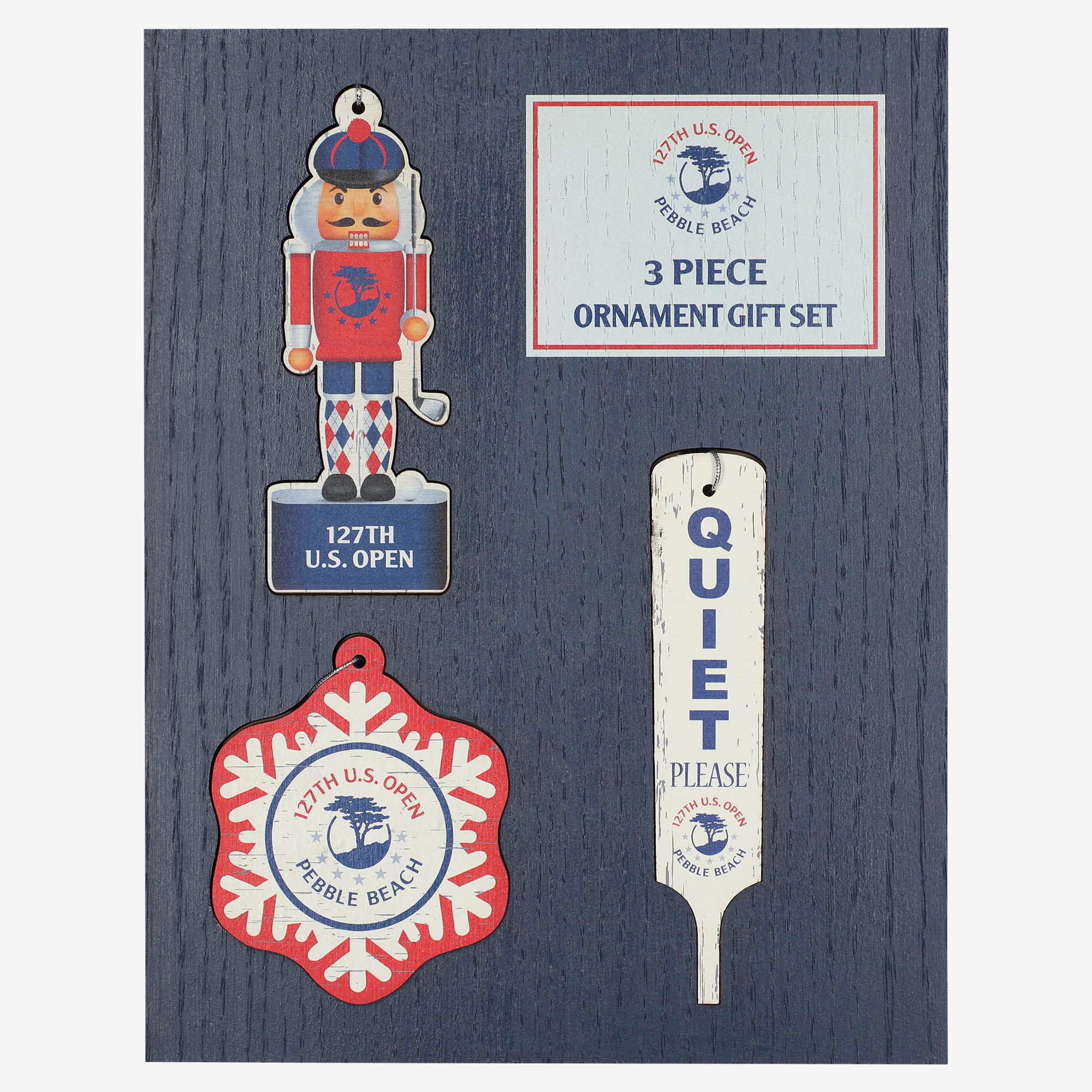 2027 U.S. Open Set of 3 Wooden Ornaments