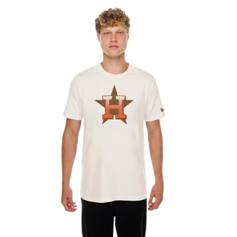 Men's New Era Natural Houston Astros Pumpkin Spice T-Shirt