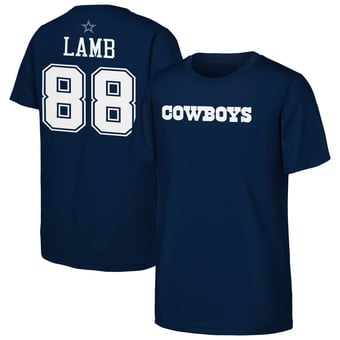 Youth Outerstuff CeeDee Lamb Navy Dallas Cowboys Name & Number T-Shirt