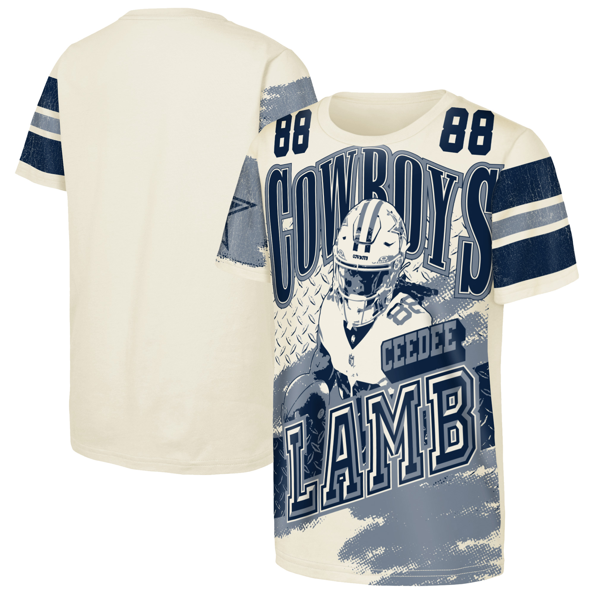 Outerstuff Big Boys' and Girls' CeeDee Lamb Natural Dallas Cowboys Classic Poster T-Shirt - Natural