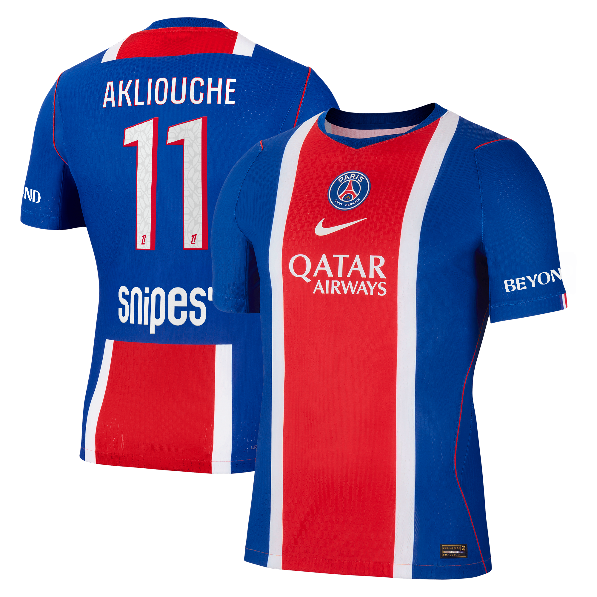 Maillot Domicile Match PSG Nike Aero-FIT 26/27 avec flocage Akliouche 11