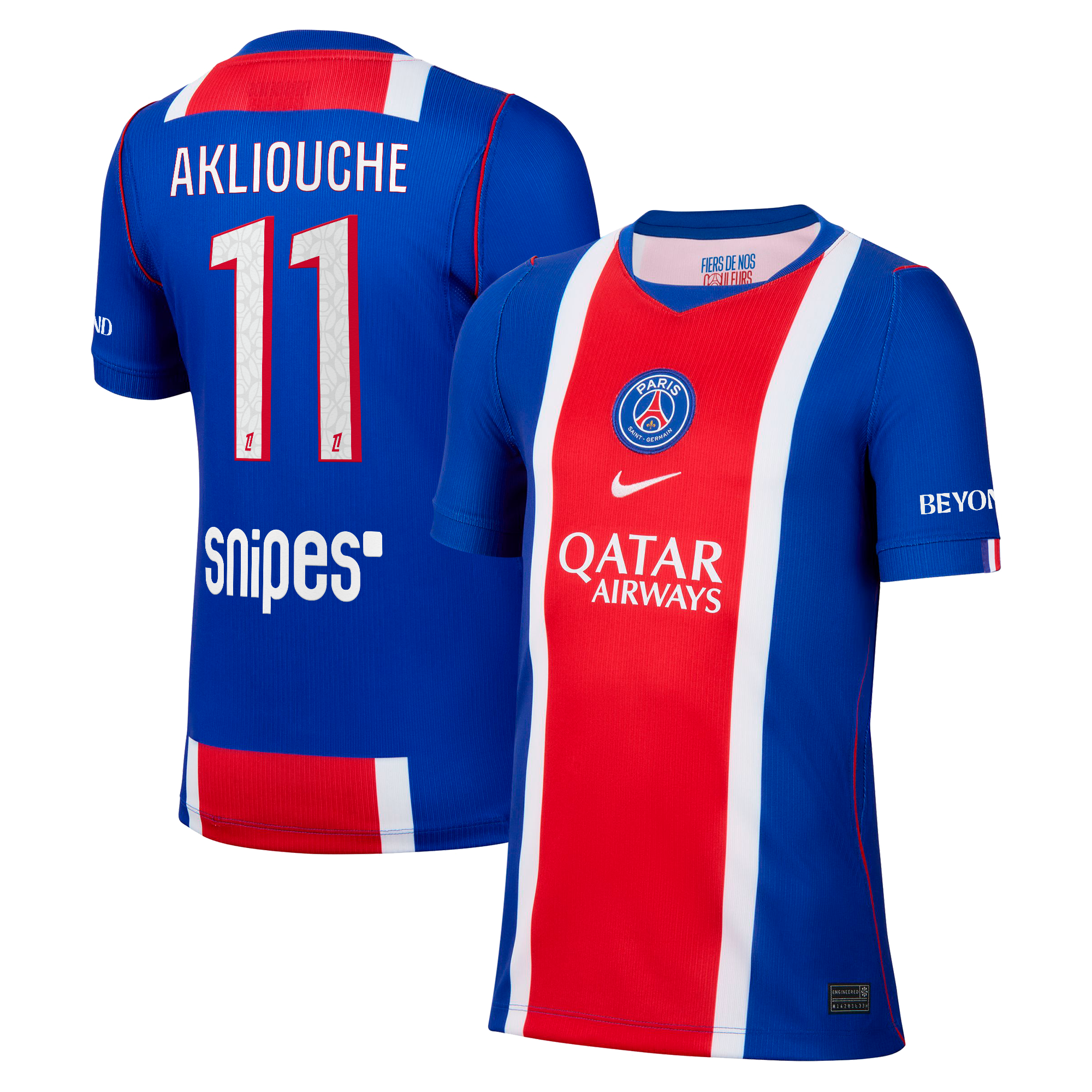 Maillot Domicile Stadium PSG Nike 26/27 - Enfant avec flocage Akliouche 11